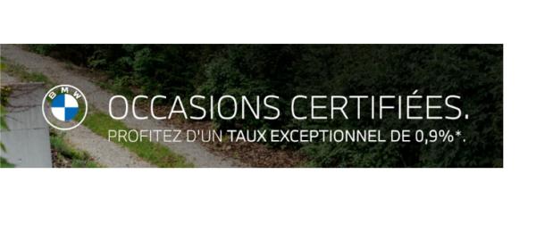 Taux exceptionnel à 0,9% sur nos véhicules d'occasion